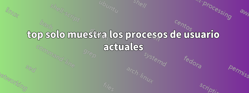 top solo muestra los procesos de usuario actuales
