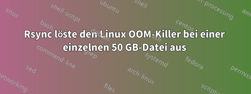 Rsync löste den Linux OOM-Killer bei einer einzelnen 50 GB-Datei aus