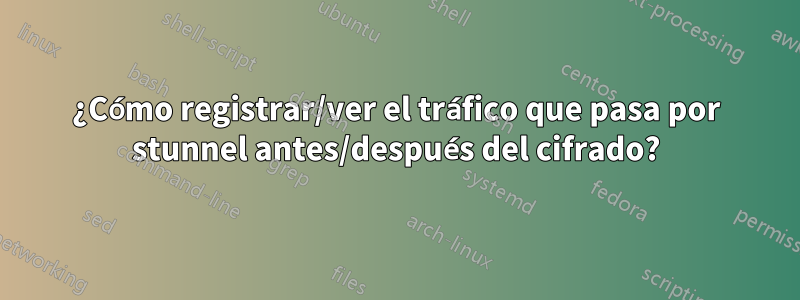 ¿Cómo registrar/ver el tráfico que pasa por stunnel antes/después del cifrado?