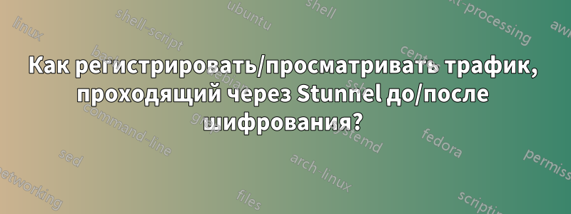 Как регистрировать/просматривать трафик, проходящий через Stunnel до/после шифрования?
