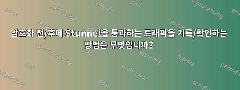 암호화 전/후에 Stunnel을 통과하는 트래픽을 기록/확인하는 방법은 무엇입니까?