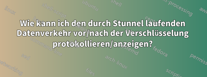 Wie kann ich den durch Stunnel laufenden Datenverkehr vor/nach der Verschlüsselung protokollieren/anzeigen?