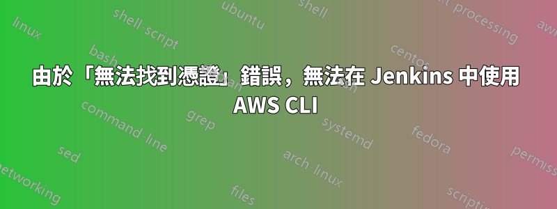 由於「無法找到憑證」錯誤，無法在 Jenkins 中使用 AWS CLI