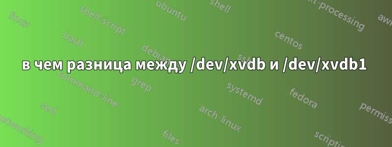 в чем разница между /dev/xvdb и /dev/xvdb1