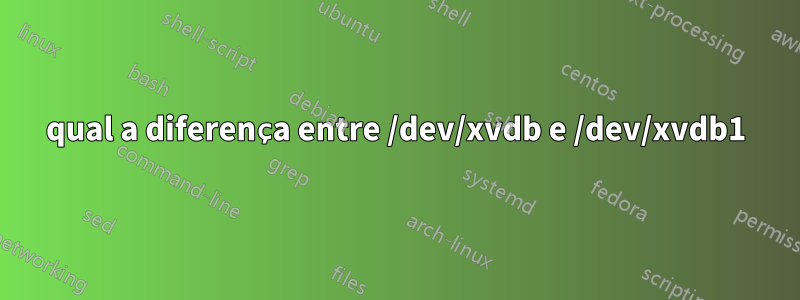 qual a diferença entre /dev/xvdb e /dev/xvdb1
