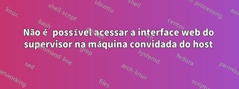 Não é possível acessar a interface web do supervisor na máquina convidada do host