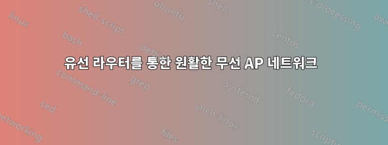 유선 라우터를 통한 원활한 무선 AP 네트워크 