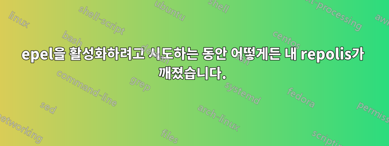 epel을 활성화하려고 시도하는 동안 어떻게든 내 repolis가 깨졌습니다.