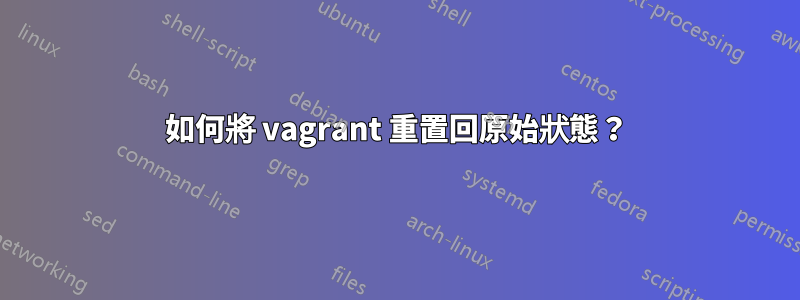 如何將 vagrant 重置回原始狀態？