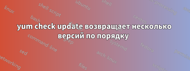 yum check update возвращает несколько версий по порядку 