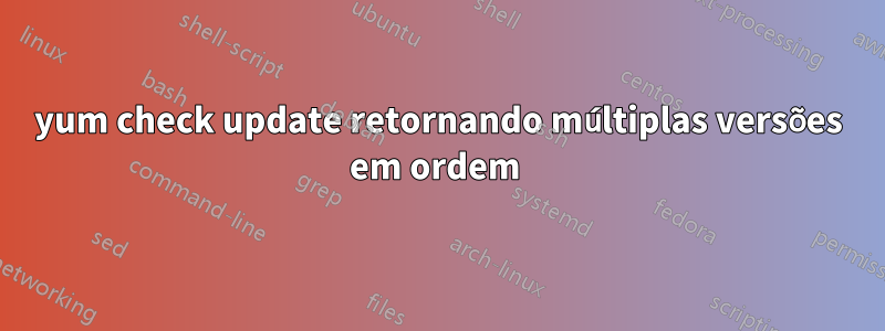 yum check update retornando múltiplas versões em ordem 