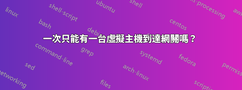 一次只能有一台虛擬主機到達網關嗎?