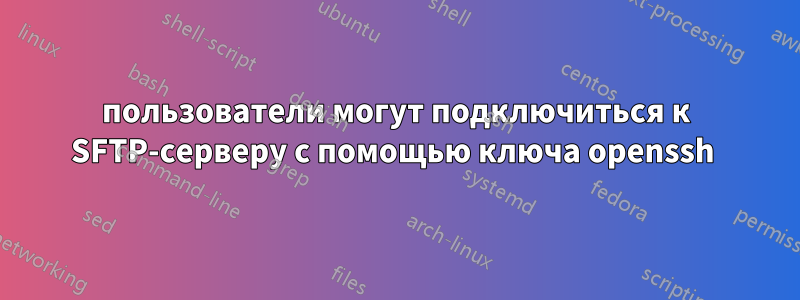 пользователи могут подключиться к SFTP-серверу с помощью ключа openssh 