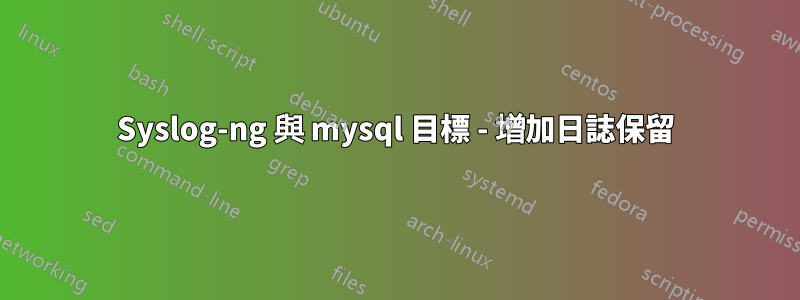 Syslog-ng 與 mysql 目標 - 增加日誌保留