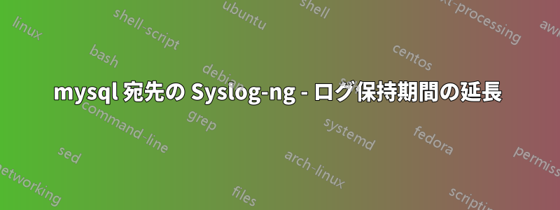 mysql 宛先の Syslog-ng - ログ保持期間の延長