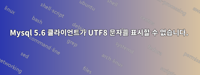 Mysql 5.6 클라이언트가 UTF8 문자를 표시할 수 없습니다.