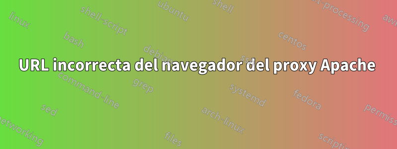 URL incorrecta del navegador del proxy Apache