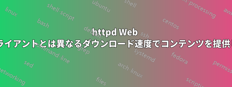 httpd Web サーバーはクライアントとは異なるダウンロード速度でコンテンツを提供していますか?