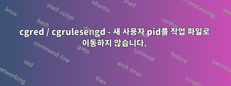 cgred / cgrulesengd - 새 사용자 pid를 작업 파일로 이동하지 않습니다.