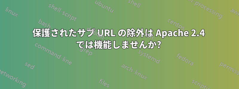 保護されたサブ URL の除外は Apache 2.4 では機能しませんか?