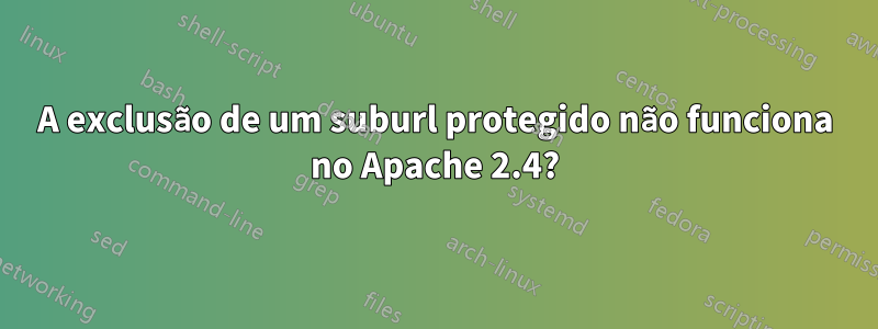 A exclusão de um suburl protegido não funciona no Apache 2.4?