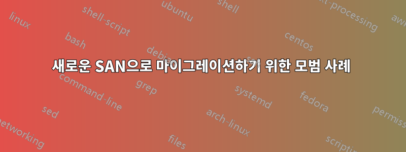 새로운 SAN으로 마이그레이션하기 위한 모범 사례