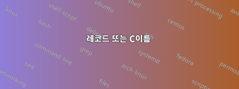 레코드 또는 C이름