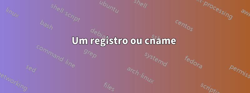 Um registro ou cname