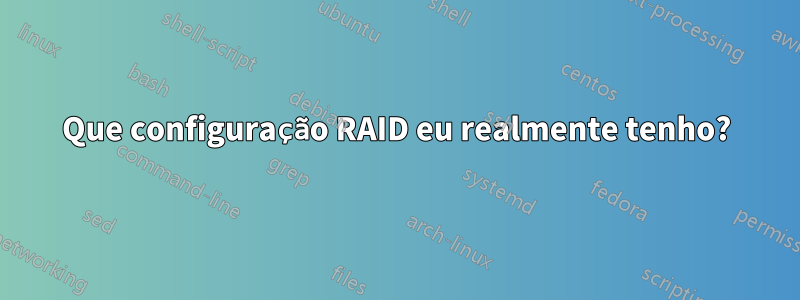 Que configuração RAID eu realmente tenho?