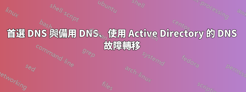 首選 DNS 與備用 DNS、使用 Active Directory 的 DNS 故障轉移