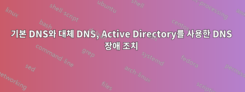 기본 DNS와 대체 DNS, Active Directory를 사용한 DNS 장애 조치