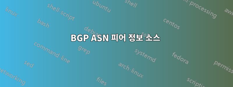 BGP ASN 피어 정보 소스