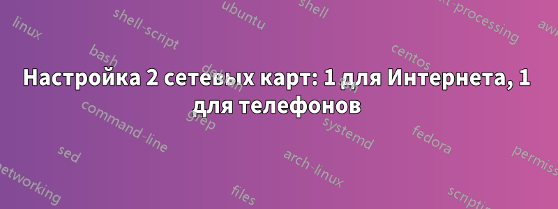 Настройка 2 сетевых карт: 1 для Интернета, 1 для телефонов