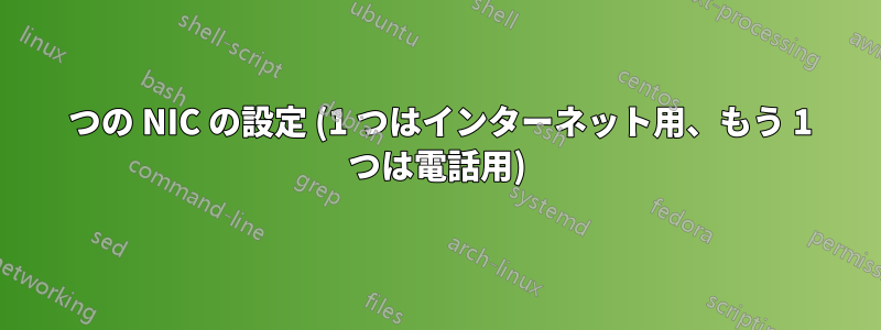 2 つの NIC の設定 (1 つはインターネット用、もう 1 つは電話用)