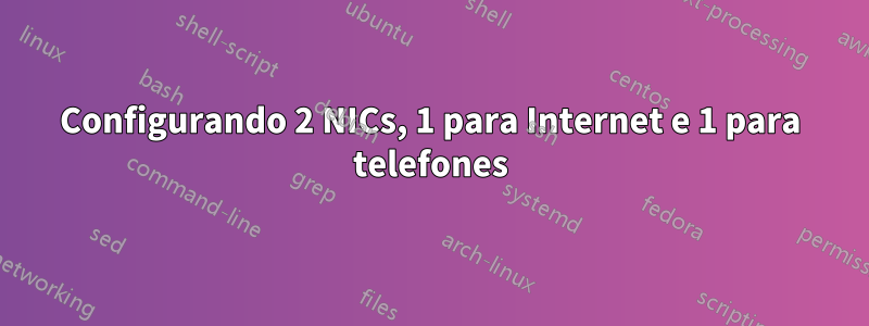 Configurando 2 NICs, 1 para Internet e 1 para telefones