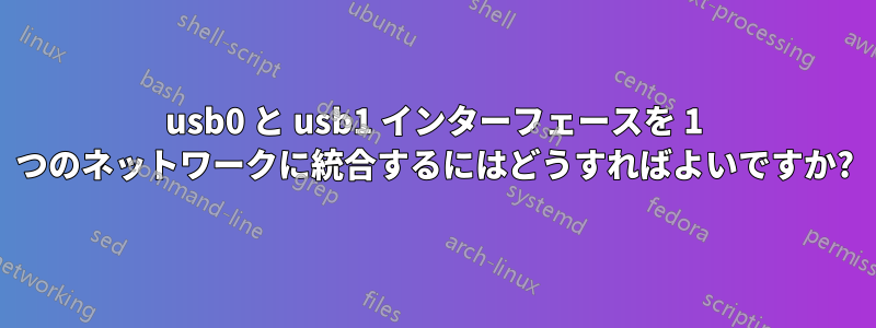 usb0 と usb1 インターフェースを 1 つのネットワークに統合するにはどうすればよいですか?