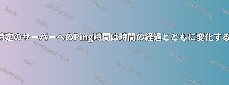 特定のサーバーへのPing時間は時間の経過とともに変化する