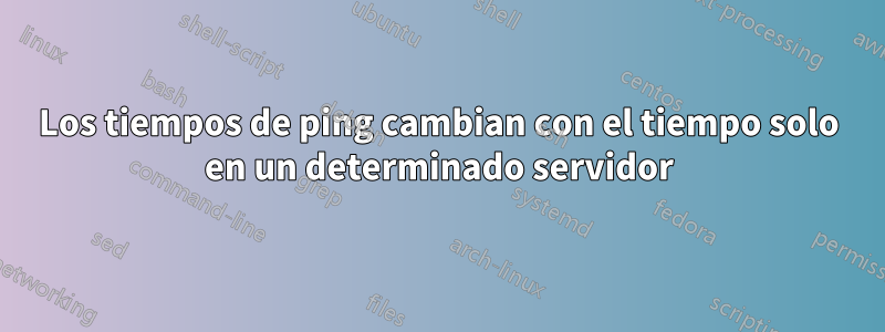 Los tiempos de ping cambian con el tiempo solo en un determinado servidor