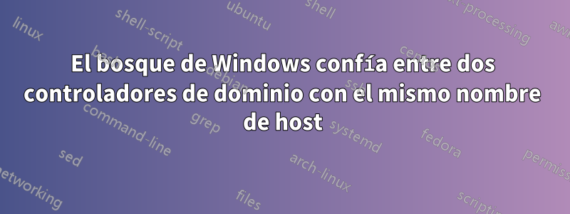 El bosque de Windows confía entre dos controladores de dominio con el mismo nombre de host