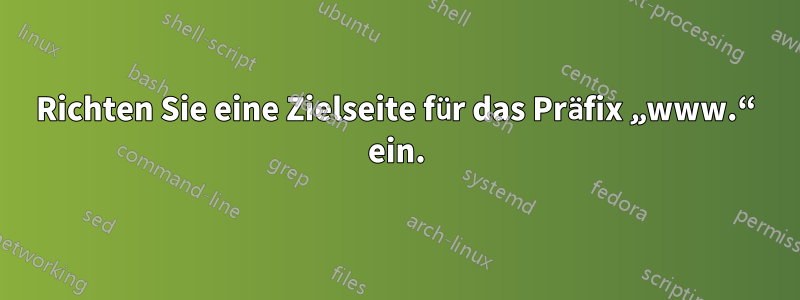 Richten Sie eine Zielseite für das Präfix „www.“ ein.