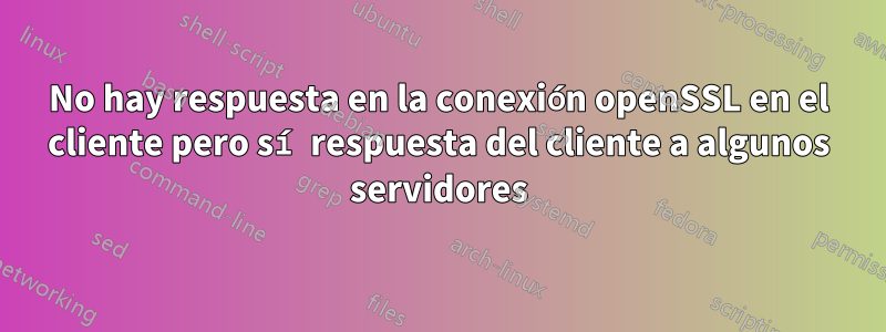 No hay respuesta en la conexión openSSL en el cliente pero sí respuesta del cliente a algunos servidores