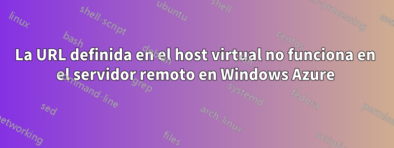 La URL definida en el host virtual no funciona en el servidor remoto en Windows Azure