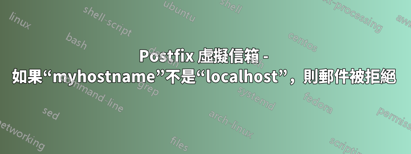 Postfix 虛擬信箱 - 如果“myhostname”不是“localhost”，則郵件被拒絕