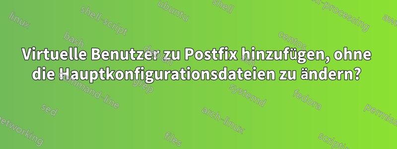 Virtuelle Benutzer zu Postfix hinzufügen, ohne die Hauptkonfigurationsdateien zu ändern?