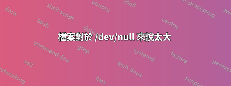 檔案對於 /dev/null 來說太大