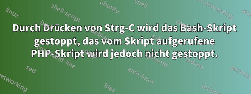 Durch Drücken von Strg-C wird das Bash-Skript gestoppt, das vom Skript aufgerufene PHP-Skript wird jedoch nicht gestoppt.