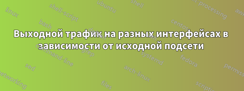 Выходной трафик на разных интерфейсах в зависимости от исходной подсети