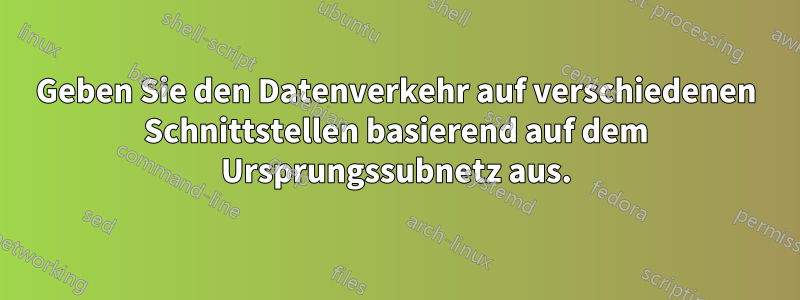 Geben Sie den Datenverkehr auf verschiedenen Schnittstellen basierend auf dem Ursprungssubnetz aus.