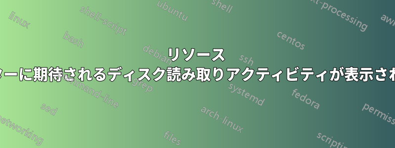 リソース モニターに期待されるディスク読み取りアクティビティが表示されない