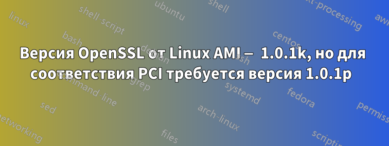 Версия OpenSSL от Linux AMI — 1.0.1k, но для соответствия PCI требуется версия 1.0.1p 